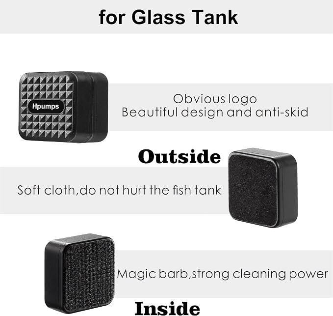 Carefree Fish Aquarium Super Strong Mini Magnetic Cleaner for Glass Fish Tank Tiny Algae Brush Not Floating