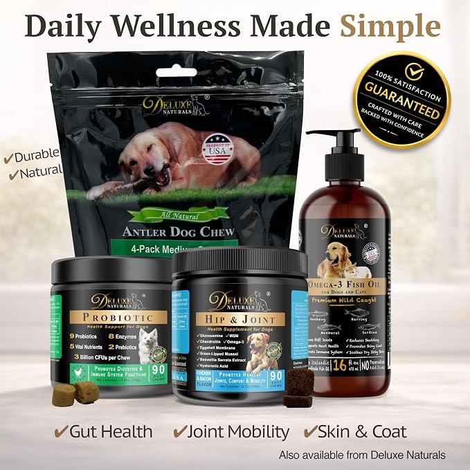 Probiotic Soft Chews for Dogs – 270 Count (3 x 90ct) – Digestive & Immune Support with 9 Probiotics, 8 Enzymes, 2 Prebiotics & 5 Vital Nutrients – Chicken Flavor