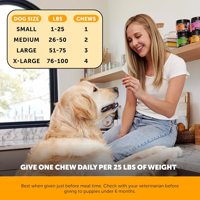 Dog Allergy Relief Immunity Chews - Paw Licking, Itching & Seasonal Allergies - With Colostrum, Probiotics, Turmeric & Salmon Oil - Vet Recommended Anti-Itch Supplement for Dogs (Peanut Butter, 90 Ct)