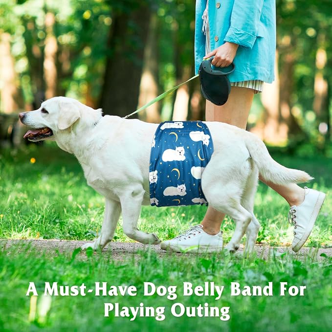 5 Pack Dog Diapers Male Reusable, Premium Belly Bands for Male Dogs, High Absorbing Male Dog Pee Wraps for Doggie in Incontinence or Excitable Urination and Training,Animal,XS