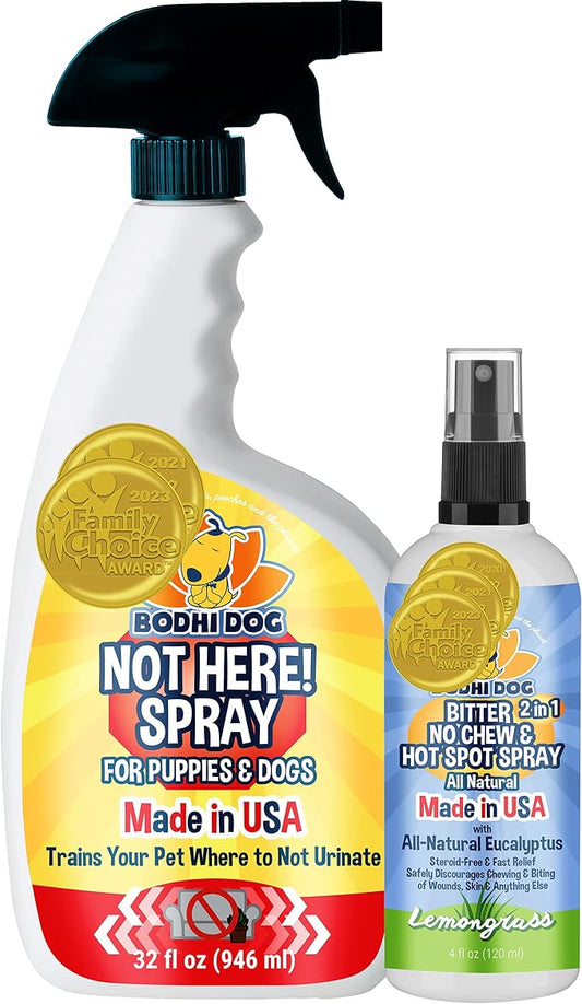 Bodhi Dog Not Here Spray 32oz + Bitter 2 in 1 No Chew 4oz Bundle