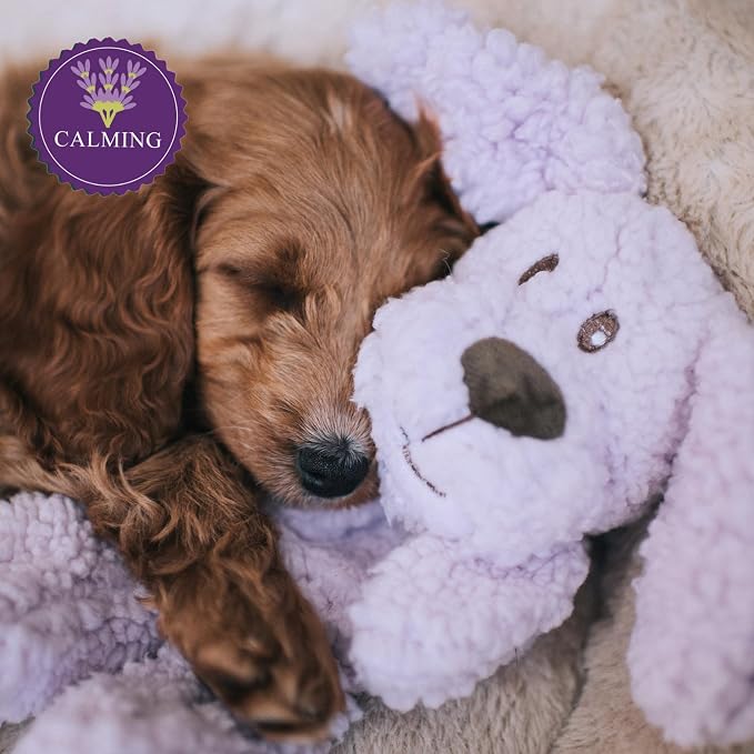 Rosewood Calm Fleece Flattie Dog Toy, with Calming Lavender Blend Essential Oils