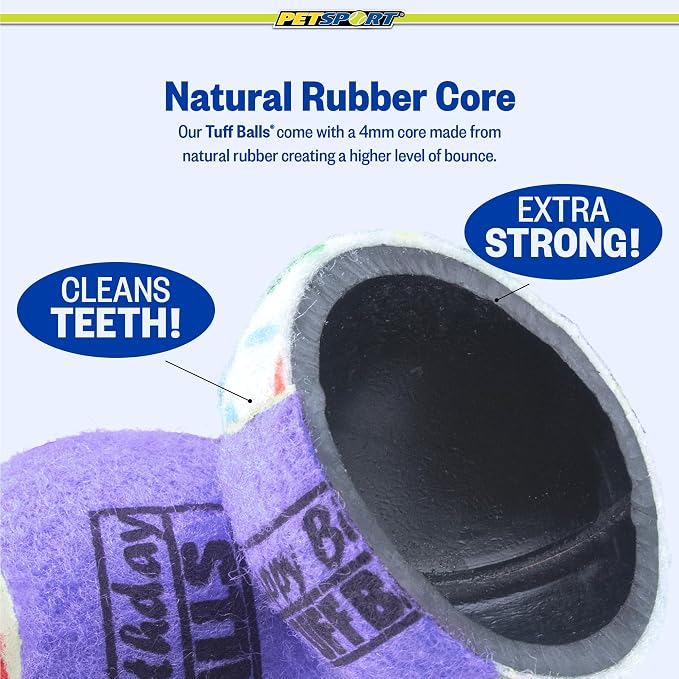 PetSport Jr. Happy Birthday Tuff Balls (1.8" Happy Birthday Tuff Balls Jr 4PK)