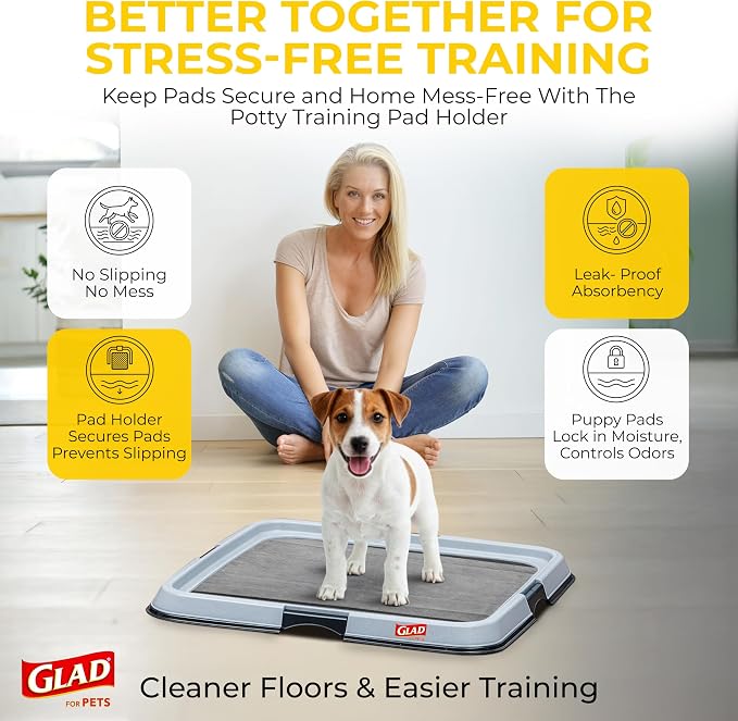 Glad for Pets Black Charcoal Puppy Pads - Super Absorbent Disposable Dog Pee Pads, Potty Training Pads, and Pet Supplies - Dog Pee Pads for Crate Training and Indoor Use 23" x 23" - 50 Count