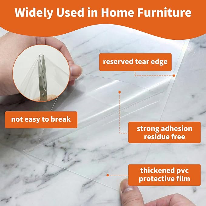 12 Pack Cat Scratch Furniture Protector, Clear Sofa Protector with No Odor, Child & Pet Friendly, Single-Sided Couch Protector from Cats Claws with No-Residue for Sofa, Door & Bed, 50 Twist Pins