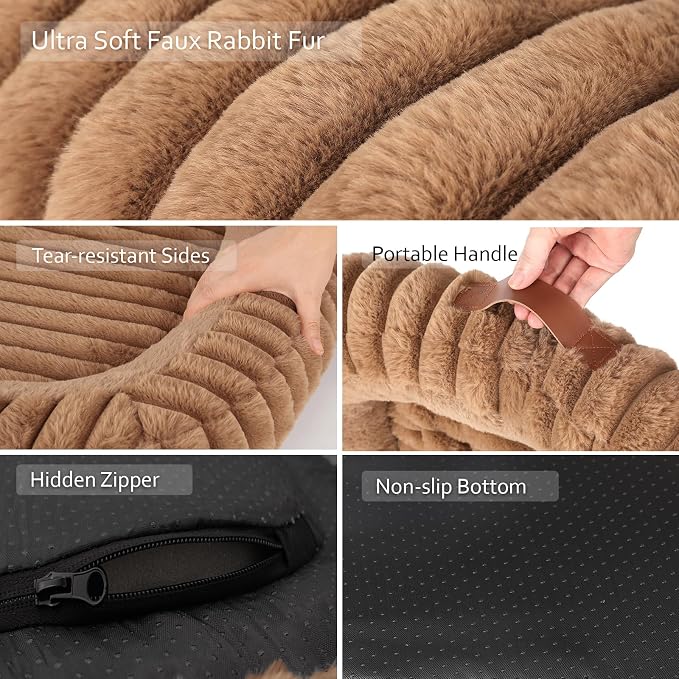Orthopedic Dog Bed,Hip Joint Support Large Dog Crate Pad for Senior | 35L x 27W x 5.5H, Egg-Crate Memory Foam, Washable Cover, Low Front Entry, Non-Slip Bottom, Large Sized Dog, Brown