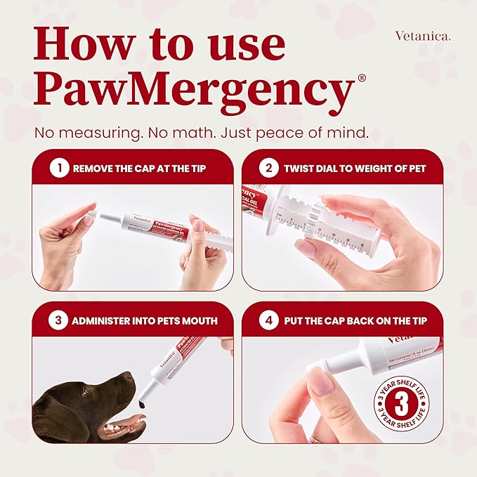 PawMergency – Activated Charcoal First Aid Kit Emergency Rescue 3 Pack for Dogs, Cats, Puppy & Pet Poison Kit, Camping Survival Remedy Essential, Oral Anti Diarrhea Digestive Absorb Toxins