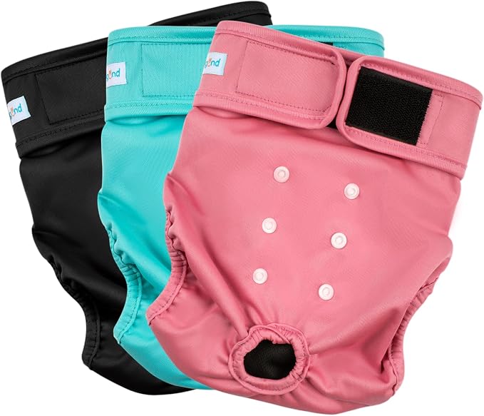 Paw Legend Washable Reusable Female Dog Period Diapers for Heat Doggie Puppy Diapers for Female Dogs (3 Pack,Large)