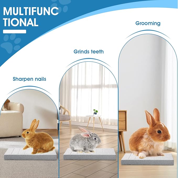 4 Pcs Rabbit Scratch Pads Bunny Grinding Claw Boards Rabbit Chew Stone Bunny Toys for Rabbits Small Animals Teeth Grinding Stone Chew Treat Toys for Hedgehog Chinchilla Hamster Gerbil Rat Digging Pads