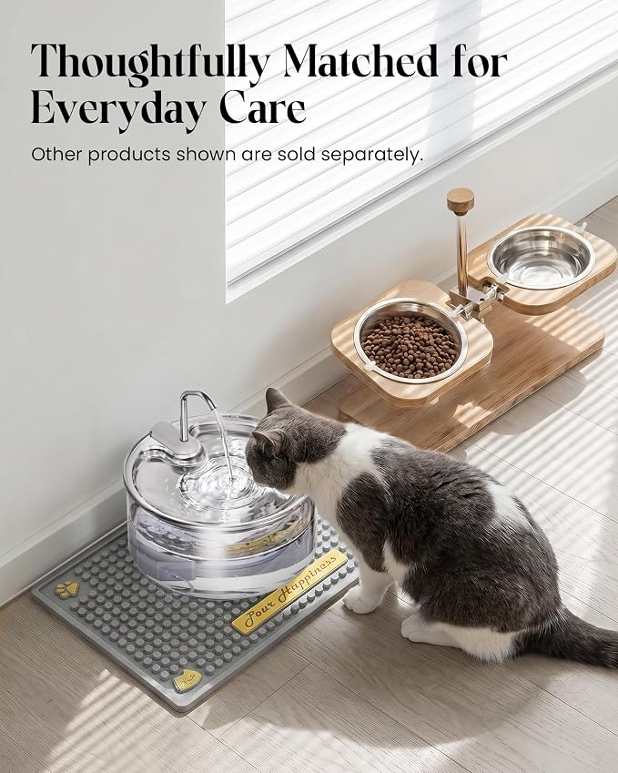 Tomxcute Glass Cat Water Fountain - 108oz/3.2L Ultra-Quiet Cat Fountain for Drinking, Elegant Easy to Clean Glass Pet Water Fountain for Cats, Small Dogs, Multiple Pets, Model Number P11G1