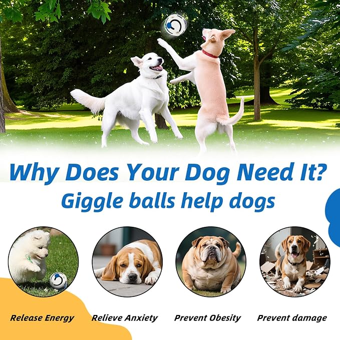 Glow in The Dark Dog Toys Ball, S, 3.14 in (8 cm) | Interactive, Shaking with Gibbering Sound