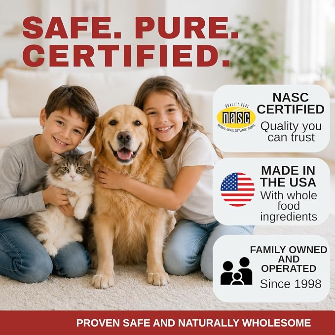 Wholistic Pet Organics - Hip and Joint Supplement for Dogs & Cats - Cat and Dog Joint Supplement - Green Lipped Mussels, Chondroitin, Glucosamine for Dogs & Cat Mobility Support - 2 Lb - 90 Scoops