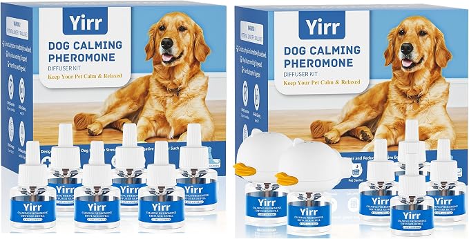 Dog Calming Diffuser, Dog Pheromones Calming Diffuser, Relaxing Pheromone for Dogs Relief Stress Anxiety Reduce Aggression Barking, Help Train Dog to Pee