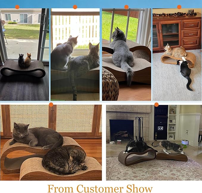 Simple Deluxe Cat Scratcher, 2 in 1 Cat Scratching Board, Cat Cardboard, Scratch Lounger, Large, 27.56 x9.45 x8.86 inch