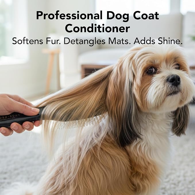 Pride and Groom The Leave in – Dog Conditioner and Detangler Spray Made in USA with Clean Ingredients & Signature Scent to Nourish, Moisturize, Repair, & Add Shine to All Pet Coat Types – 12 fl oz