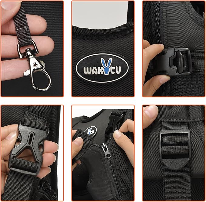 Wakytu Dog Front Carrier Backpacks for Small Dogs, Legs Out Pet Carrier Sling Backpack with Adjustable Padded Ventilated Shoulder Straps, Easy-Fit for Traveling Hiking Camping,Large