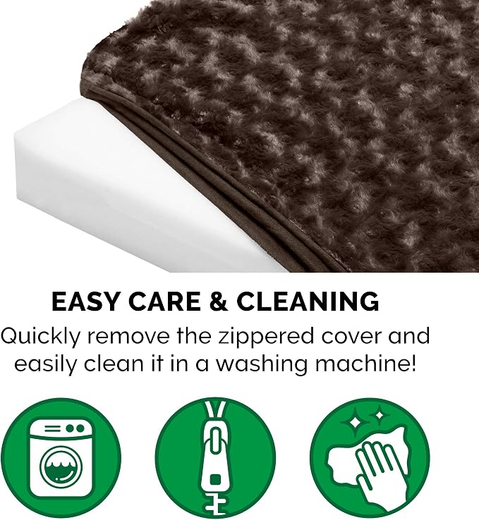 Furhaven Orthopedic Dog Bed for Large Dogs w/ Removable Washable Cover, For Dogs Up to 125 lbs - Ultra Plush Faux Fur & Suede Mattress - Chocolate, Jumbo Plus/XXL