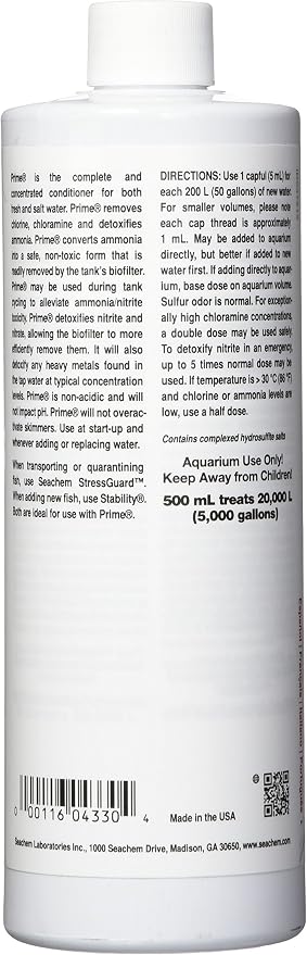 Seachem Prime Fresh and Saltwater Conditioner & Tank Stabilizer