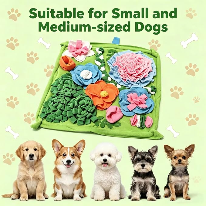 Snuffle Mat for Dogs, Slow Feeder Dog Puzzle Toy, Pet Enrichment Mat | Interactive snuffle mat encourages natural foraging, mental stimulation, slower eating, and enrichment for dogs.