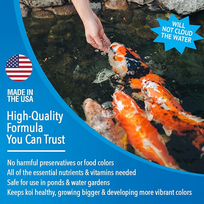 MICROBE-LIFT High Growth and Energy Floating Fish Food Pellets for Ponds, Water Gardens, and Fountains, Safe for Live Goldfish and Koi, 2.25 lbs