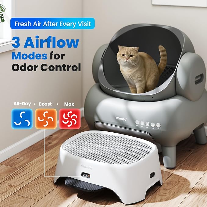 Neakasa Airstep, 2-in-1 Litter Box Air Purifier & Cat Step, 3-Mode Odor, Dust & Pet Hair Control, Air Filter Compatible with M1 Plus / M1 Lite and Most Automatic & Basic Litter Boxes