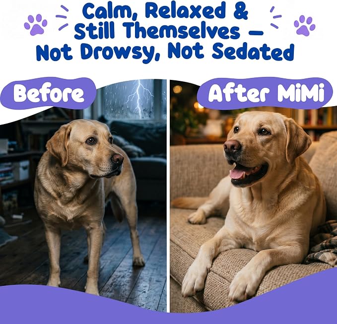 Calming Soft Chews for Dogs - 90 Peanut Butter Treats - Anxiety Relief with Melatonin, Chamomile & Valerian Root - Support for Separation, Storms & Travel.