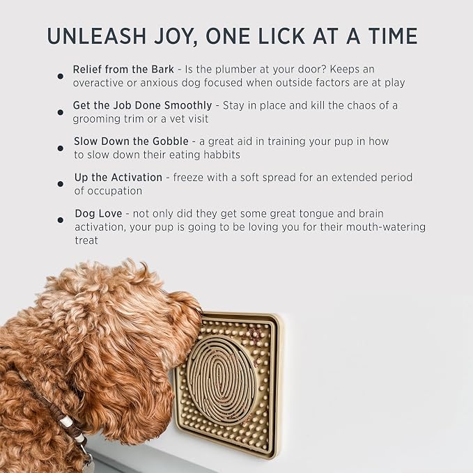 HEVEA Dog Licking Mat in Natural Rubber - with 25 Suction Cups - Slow Feeder Mat for Boredom Reducer and Anxiety Relief - Perfect for Bathing Grooming - Tested and Safe for Your Dog (Natural)