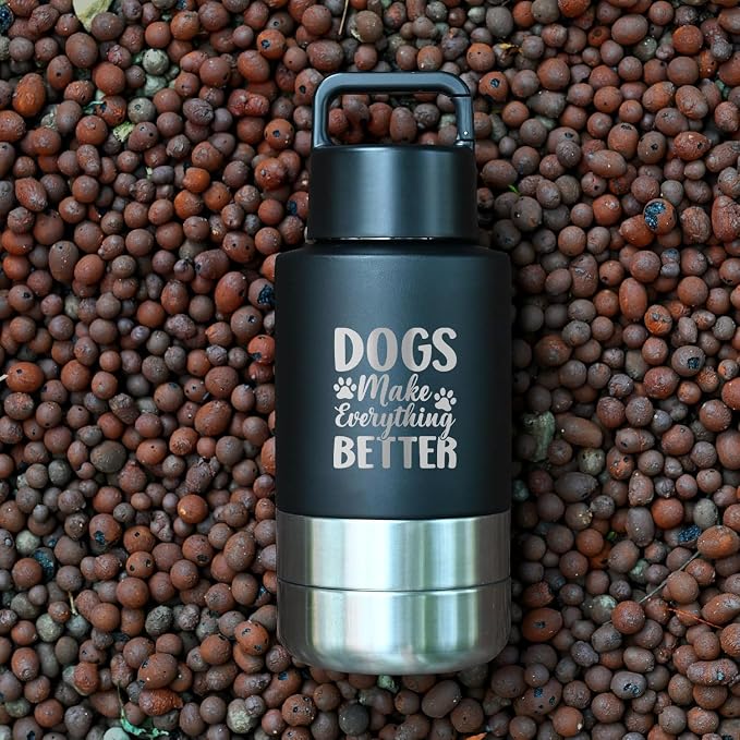 Mothers Day Gifts for Dog Lover/Dog mom, Portable Dog Water Bottle & Bowl, for Car trip, Hiking, Camping, 32 oz Insulated, 2 Pcs