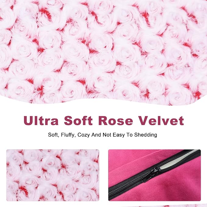 XXL Orthopedic Dog Bed - Breathable Egg-Crate Foam Sofa Couch with Bolster, Water-Resistant Liner & Washable Rose Velvet - Ideal for German Shepherds, Boxers, Rose Pink, (48'' x 30'')