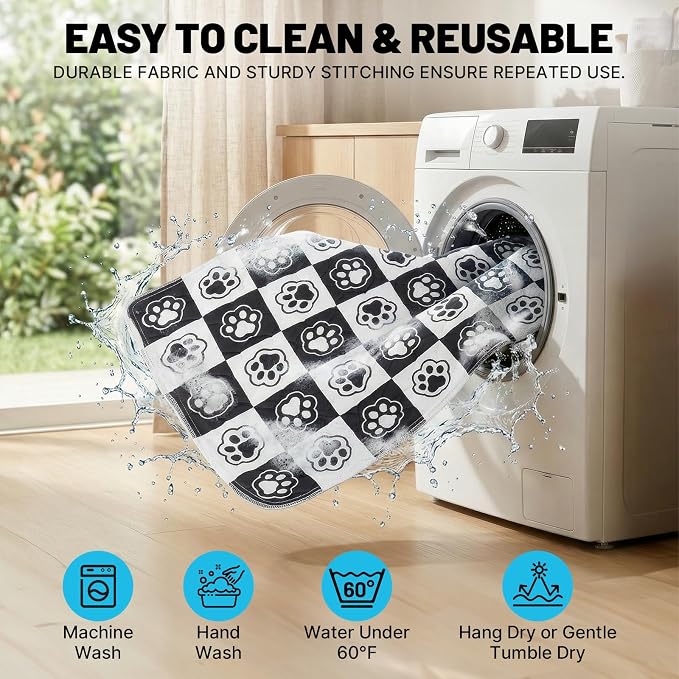 Washable Pee Pads for Dogs and Cats, 24x36In 5-Layer Ultra-Absorbent & Leak-Proof Potty Training Pads, Non-Slip Whelping Potty Pads for Housebreak Crates, Floors and Cars, 2 Packs