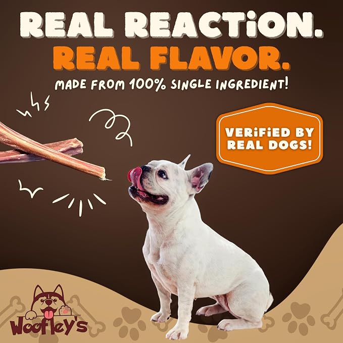Woofley's - Esophagus Stick (100 Count)- Gullet Sticks for Dogs - Safe Jerky Dog Chews -Easily Digestible Dog Jerky Bully Sticks