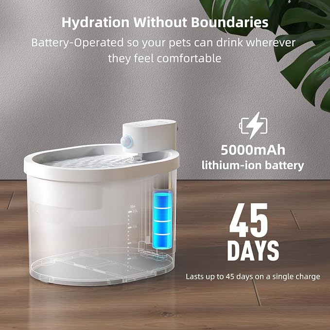 uahpet Cat Water Fountain+4 Pack Replacement Filters & 8 Pack Replacement Filter Sponges
