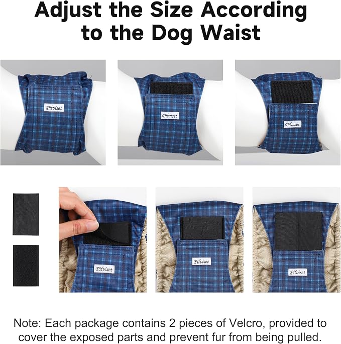 5 Pack Dog Diapers Male Reusable, Belly Bands for Male Dogs, High Absorbing Dog Pee Wraps for Doggie in Incontinence and Training Ttartan XL