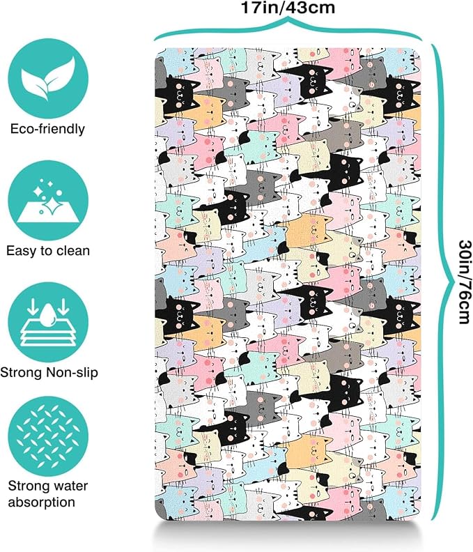 Pet Feeding Mat for Floors Waterproof Dog Mat for Food and Water Absorbent Quick Dry Non Slip mat for Cat Bowls