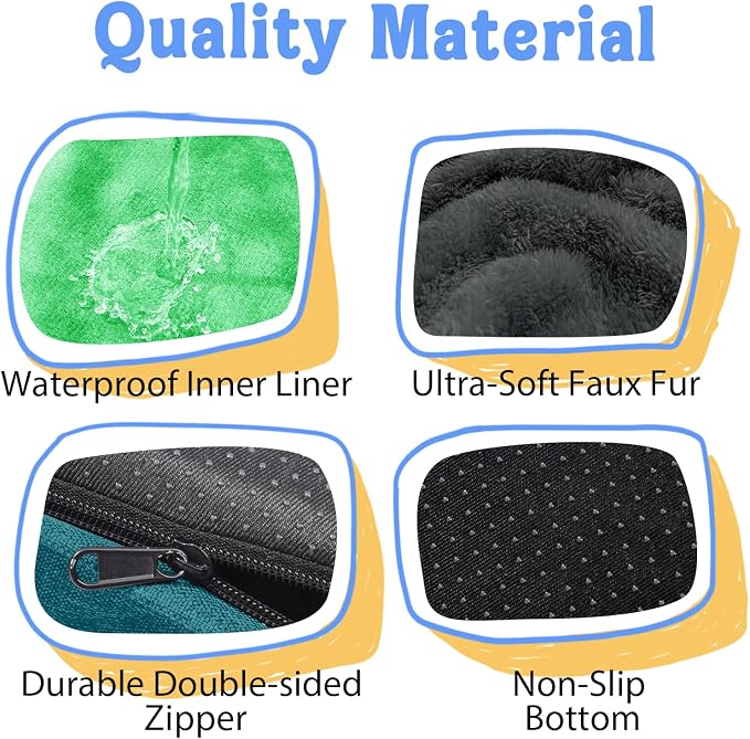Chez Paw XXL Orthopedic Dog Bed for Extra Large Dogs, Extra Thick Egg-Crate Foam Waterproof Pet Couch with Removable Washable Cover, 4-Sided Bolster & Non-Slip Bottom, Blue Lime 45"x35"x7.5"