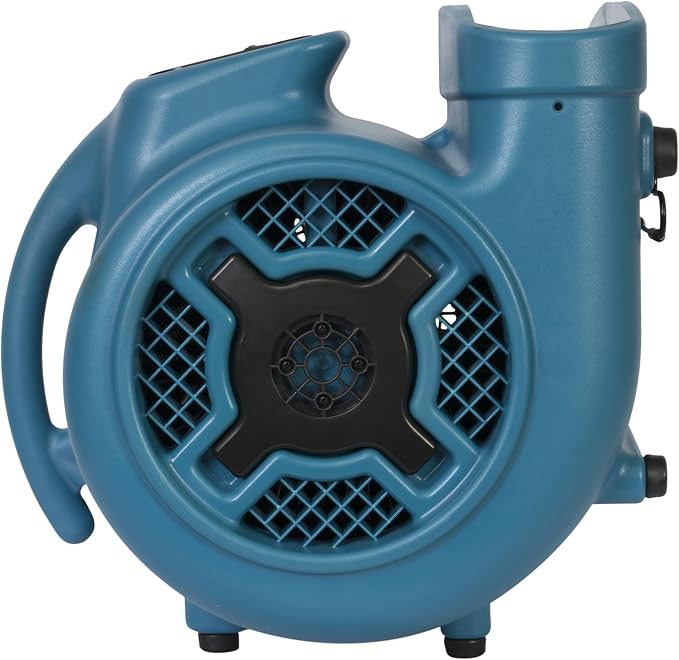 XPOWER X-830 Pro 1 HP 3600 CFM Centrifugal Air Mover, Carpet Dryer, Floor Fan, Blower, for Water Damage Restoration, Janitorial, Plumbing, Home Use Blue