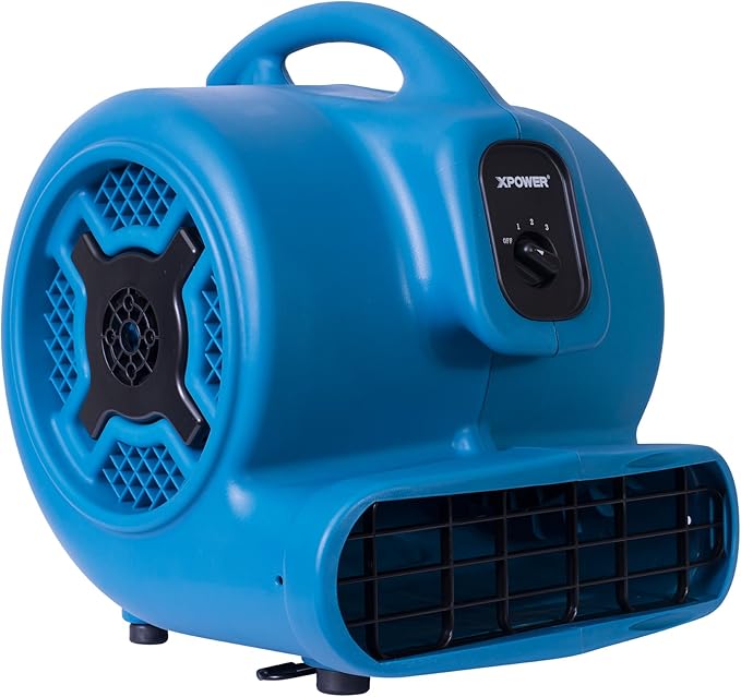 XPOWER P-800 Pro 3/4 HP 3200 CFM Centrifugal Air Mover, Carpet Dryer, Floor Fan, Blower, for Water Damage Restoration, Janitorial, Plumbing, Home Use