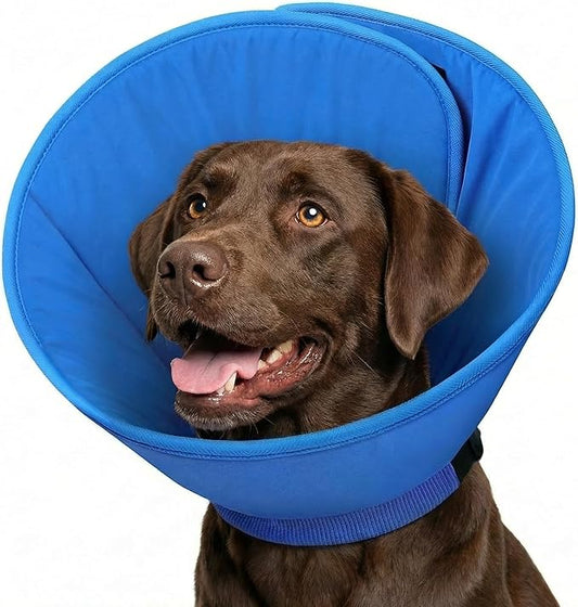 Soft Dog Cones for Large Dogs, Cone for Dogs to Stop Licking After Surgery, Adjustable Pet E-Collar Dog Cone Alternative for Wound Healing, Blue XL