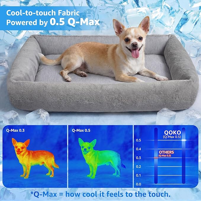 Cooling Cat Bed for Small Medium Cats - Removable Inner Cushion & Reversible Design (Ice‑Silk Cooling Layer | Sherpa Fleece Layer), Non‑Slip Bottom Washable Cooling Mat for Cats, Crates 20" × 14"