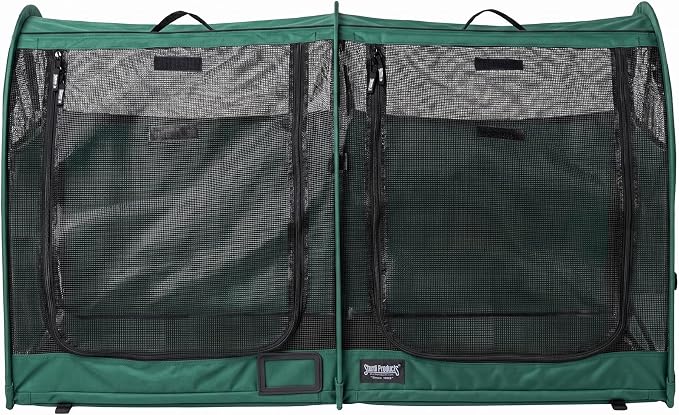 STURDI Small Cargo Pop-Up Pet Kennel, Double Compartment | Collapsible Travel Pet Crate for Cats & Dogs | Easy to Fold with Portable Carry Bag