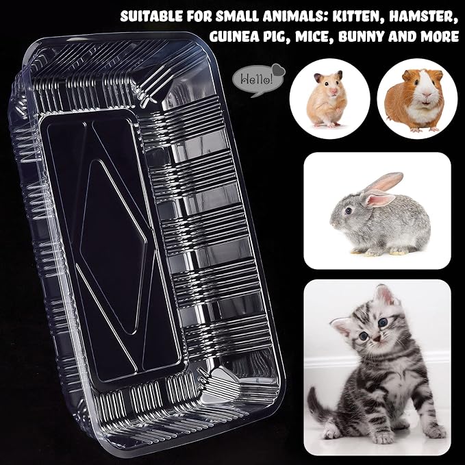 Tessco for you 30 Pack Disposable Cat Litter Boxes, Plastic Leakproof Litter Trays for Cats, Disposable Travel or Temporary Litters Pan for Kittens and Small Pets, 16.7 x 10.5 x 3.4 Inch(Clear)