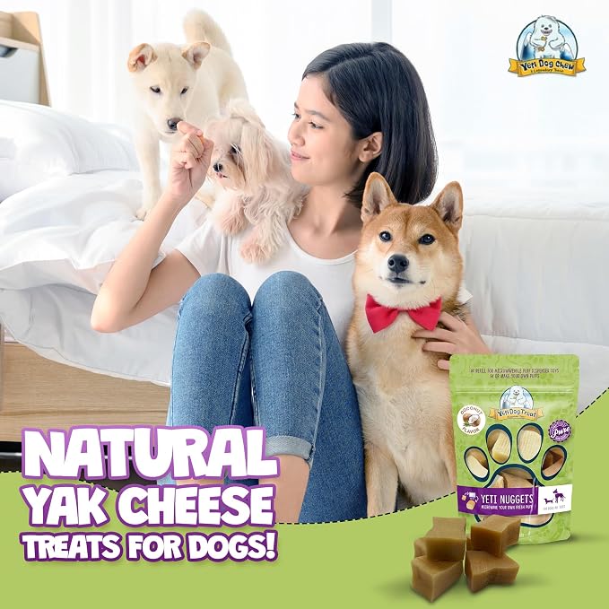 Yeti Refill Nuggets for Puff and Play Dog Toys - Natural Himalayan Yak Cheese Treats, Healthy Dog Chews, Suitable for All Dogs, Ideal for Interactive Chew Toys and Dispensers - 6 Pieces, Coconut