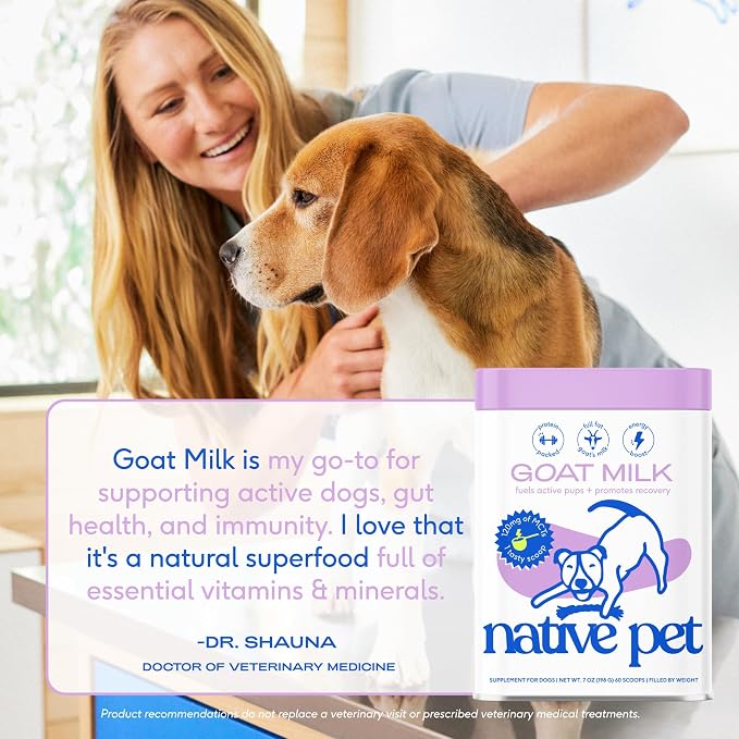 Native Pet Goat Milk Powder for Dogs (60 Scoops) & Probiotics for Dogs (30 Scoops) - Probiotics Powder for Digestive Health, Gut Support, & Immune Boost - Organic Goat Milk Powder