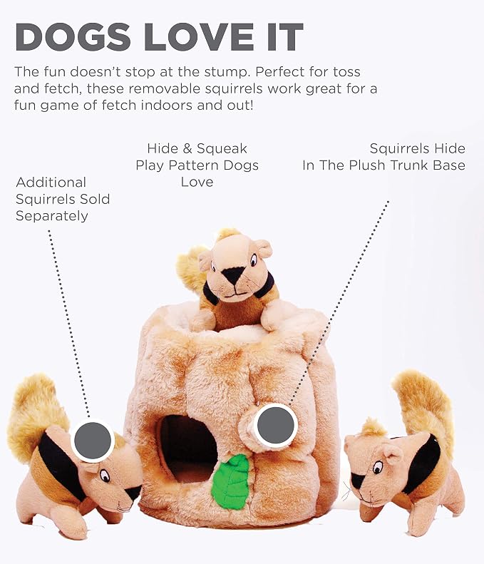 Outward Hound Hide A Squirrel Plush Dog Toy Puzzle, Large & Hedgehogz Plush Dog Toy, Medium