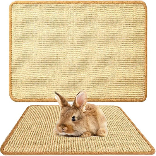 1PCS Rabbit Scratch Mat Natural Bunny Scratching Pad Claws and Teeth Care Rabbit Mats for Cages Rabbit Chew Toys for Bunny Pet Cage Bedding for Biting Sleeping Nesting, 24x16
