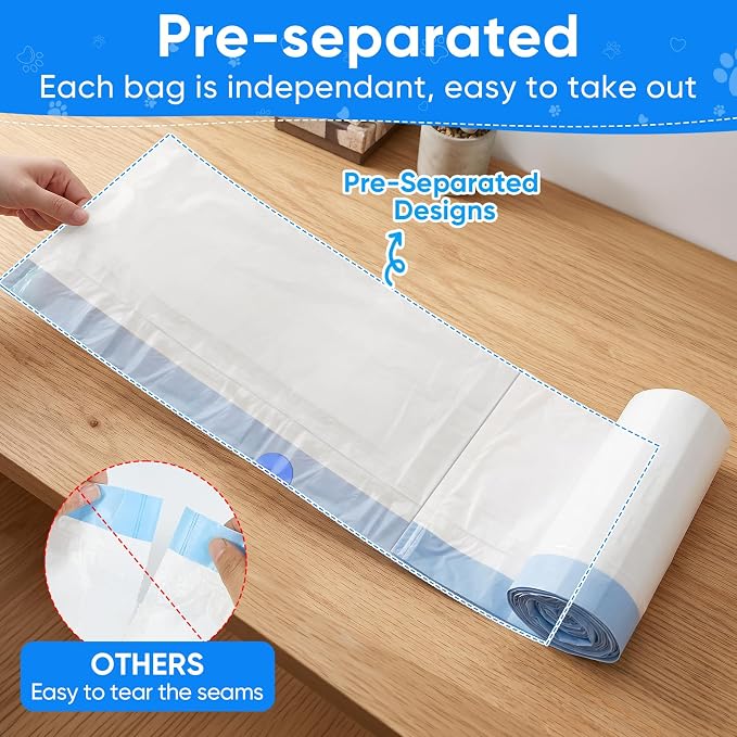 66 Count Jumbo Litter Box Liners 36" X 18",2mil Pre-Separated Cat Litter Bags with Heavy Duty Drawstring,Extra Thick Leakproof Cat Pan Liners for Kitty Box