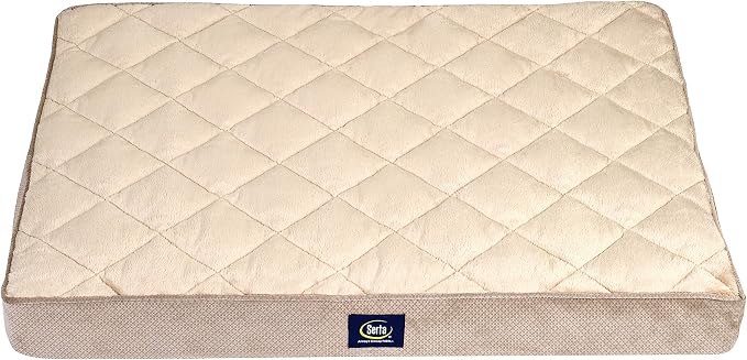Serta Ortho Quitted Pillowtop Pet Bed, Large, Tan