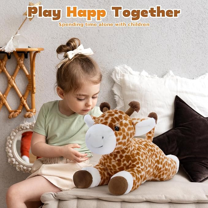 Tezituor 5Pcs Giraffe Stuffed Animal Set, 22 inch Large Mommy Stuffed Giraffe with 4 Cute Babies Deer Toy for Boys Girls, Soft Giraffe Plush Body Pillow for Birthday Party Decor