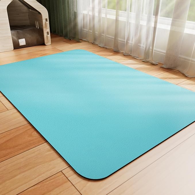 HotLive Dog Food Mat - Absorbent Cat Mat for Food and Water, No Stains Pet Feeding Bowl Mat, Easy to Clean Pet Placemats, Quick Dry Dog Water Dispenser Mat for Messy Drinkers | Teal 18"x 28"
