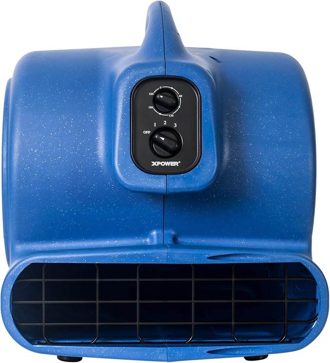 XPOWER X-800TF Pro 3/4 HP 3200 CFM Centrifugal Air Mover, Carpet Dryer, Floor Fan, Blower, Timer, Filter, for Water Damage Restoration, Janitorial, Plumbing, Home Use